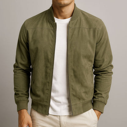 Men's Zip-Through Jacket with Tailored Fit in Green