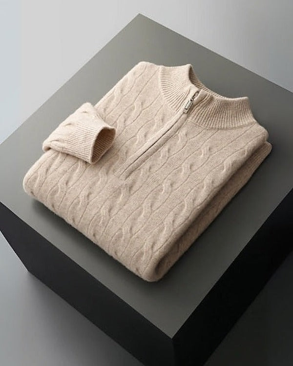 Men's Merino Wool Half-Zip Knit Jumper - photo 1
