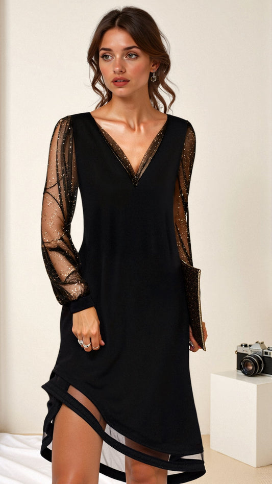 Women's Evening Dress with V-Neck