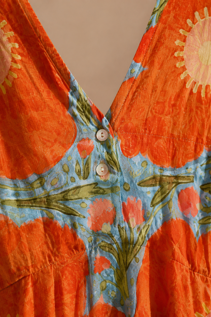 Women's Long Sleeve Maxi Dress With Flower Print