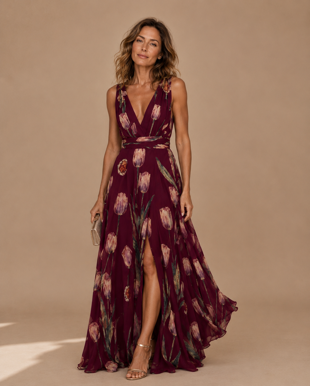 Women's Sleeveless Floral Maxi Dress