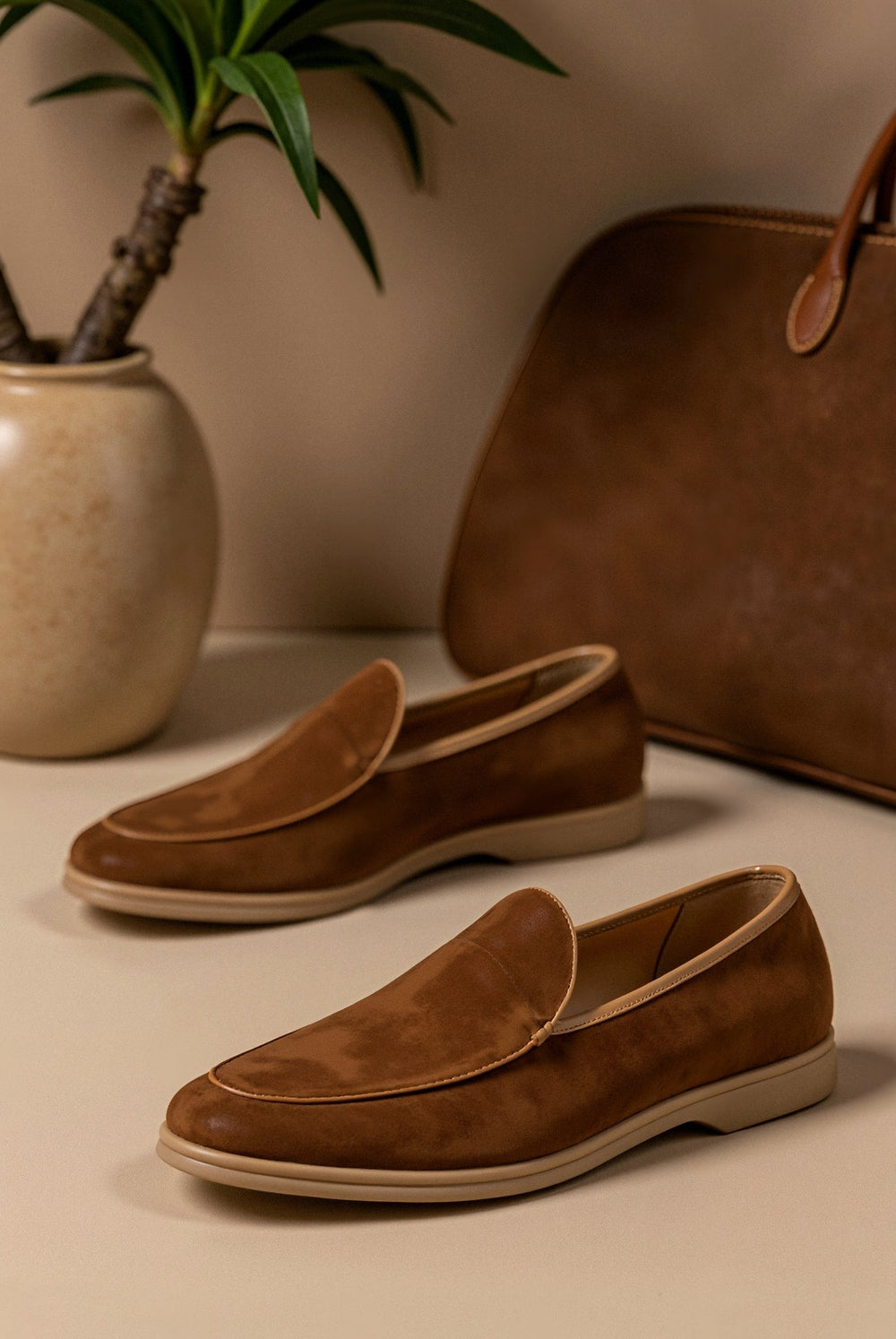 Unisex Suede Slip-On Loafers with Platform Sole-4