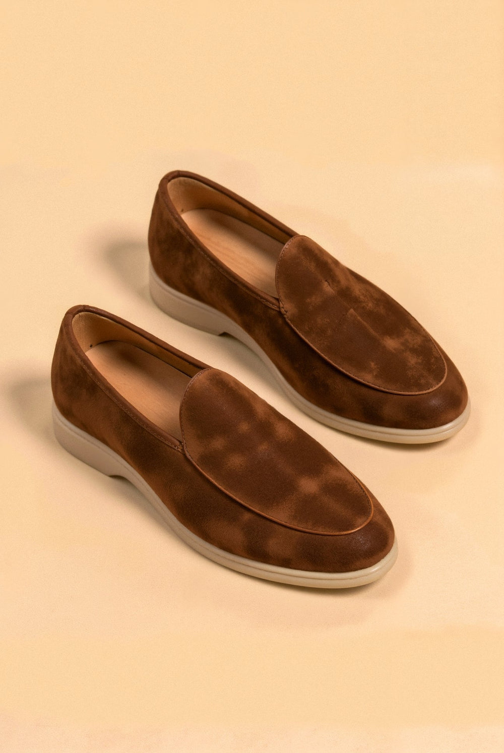 Unisex Suede Slip-On Loafers with Platform Sole-1