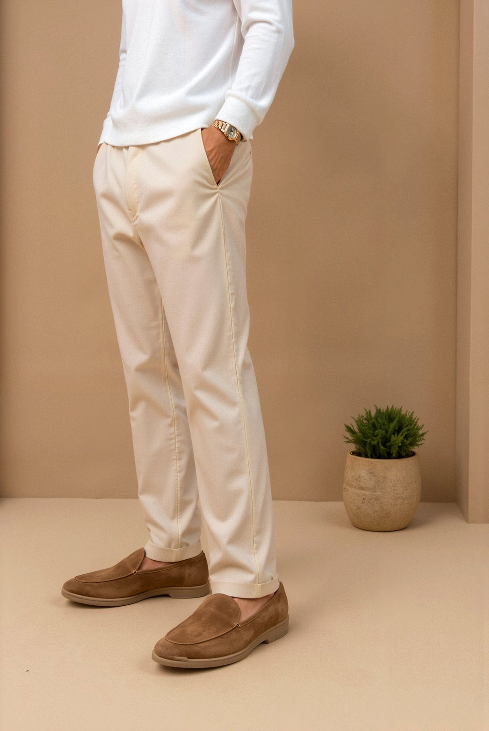 Unisex Suede Slip-On Loafers with Platform Sole-3