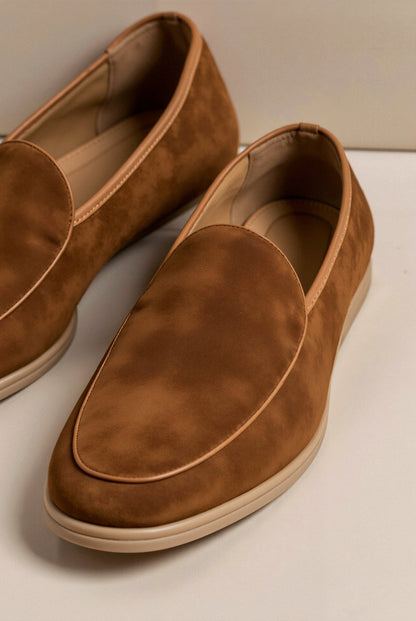 Unisex Suede Slip-On Loafers with Platform Sole-5