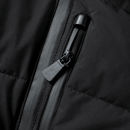 Women's Padded Jacket with Belted Waist and Hood