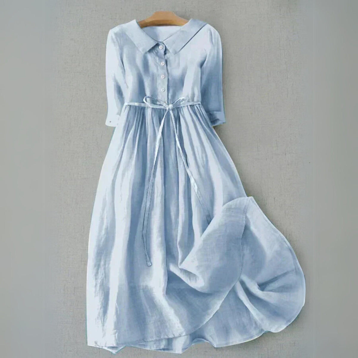 Women's Belted Shirt Dress with Button Front