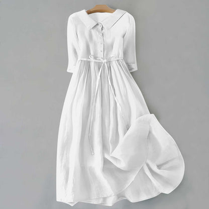 Women's Belted Shirt Dress with Button Front