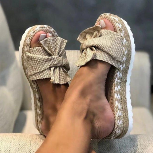 Women's Bow Platform Slide Sandals - photo 1