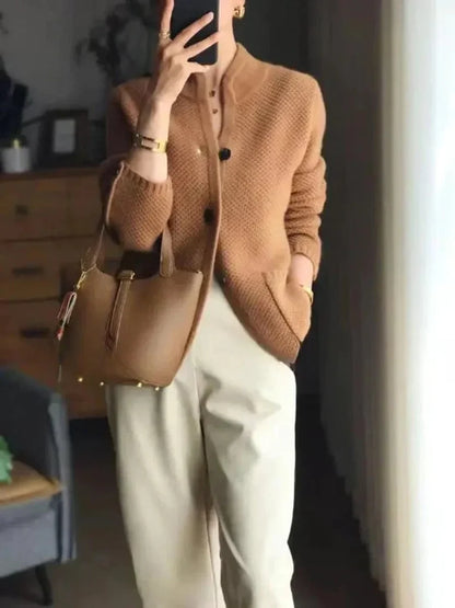 Women's Cashmere Blend Button-Front Knit Cardigan - photo 3
