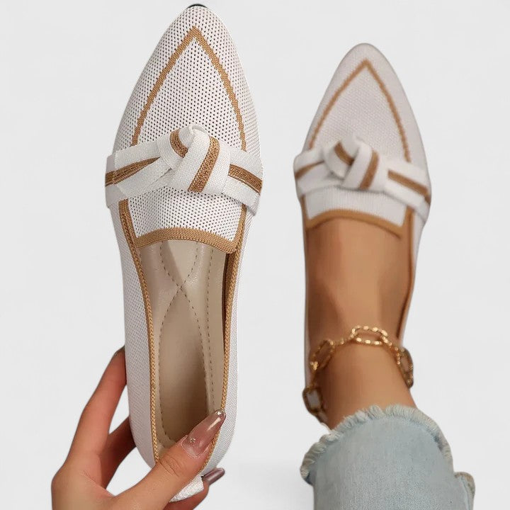 Women's Flat Shoes with Ribbon Detail and Cushioned Footbed - photo 1