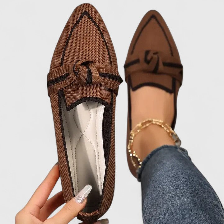 Women's Flat Shoes with Ribbon Detail and Cushioned Footbed - photo 4