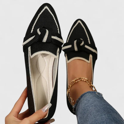 Women's Flat Shoes with Ribbon Detail and Cushioned Footbed - photo 6