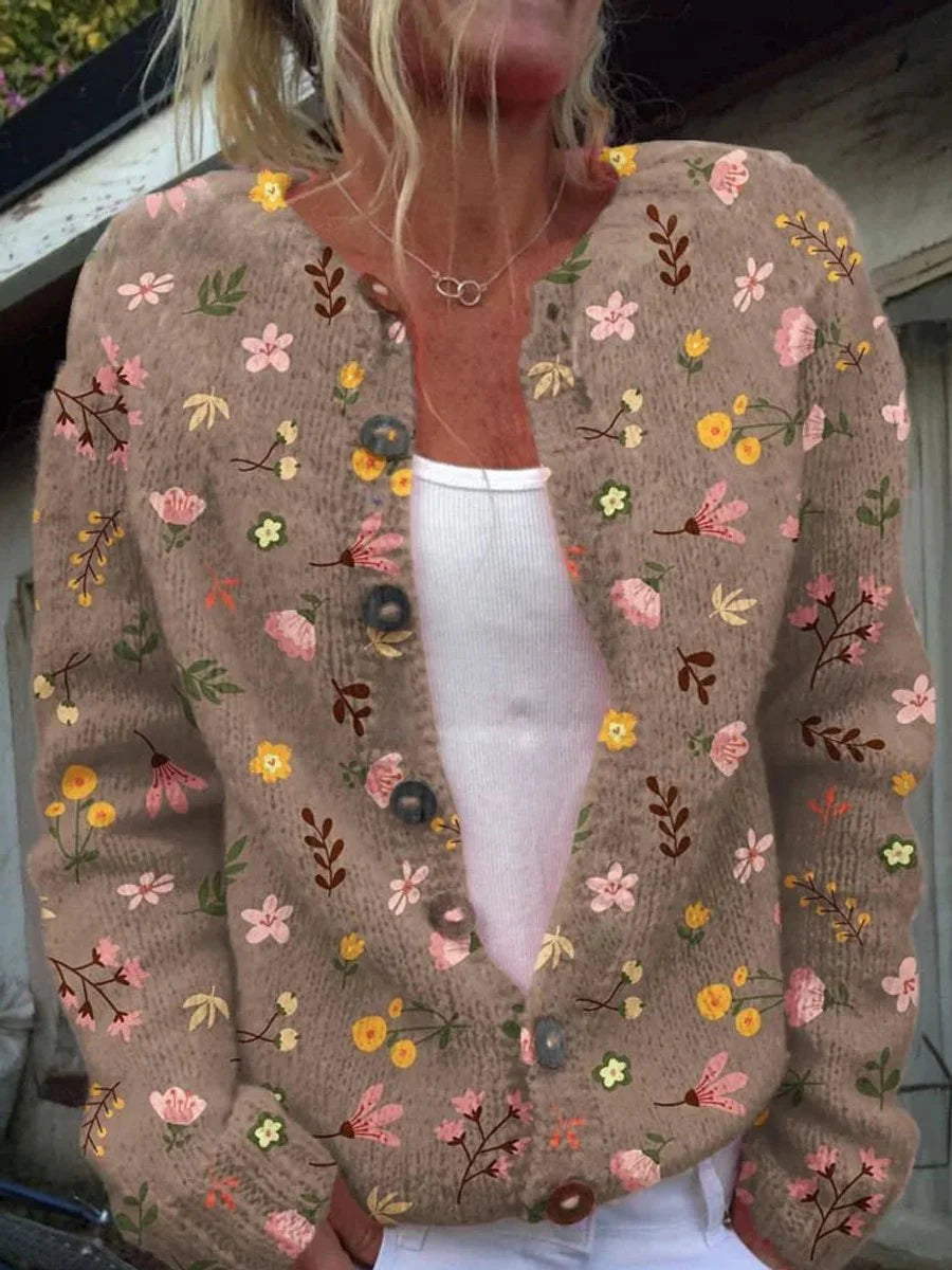 Women's Floral Embroidered Button-Front Knit Cardigan - photo 5