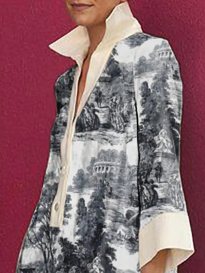 Women's Floral Tunic Dress with Round Neck - photo 5