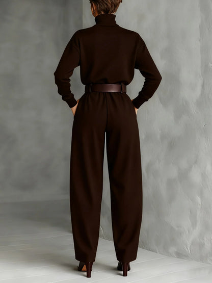 Women's High-Neck Wide-Leg Jumpsuit Set - photo 5