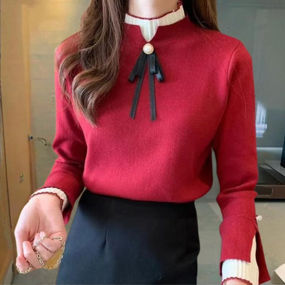 Women's Knit Jumper with Bow Detail - photo 1