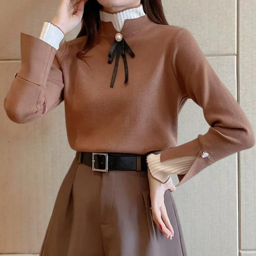 Women's Knit Jumper with Bow Detail - photo 2