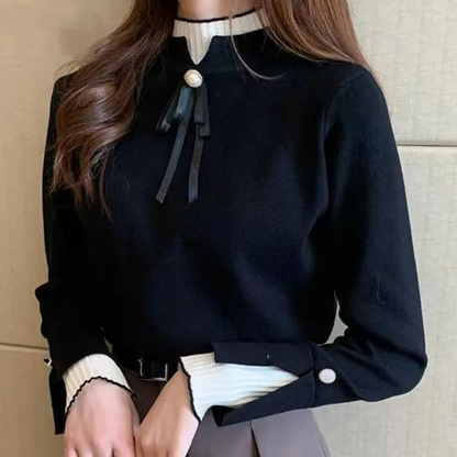 Women's Knit Jumper with Bow Detail - photo 4