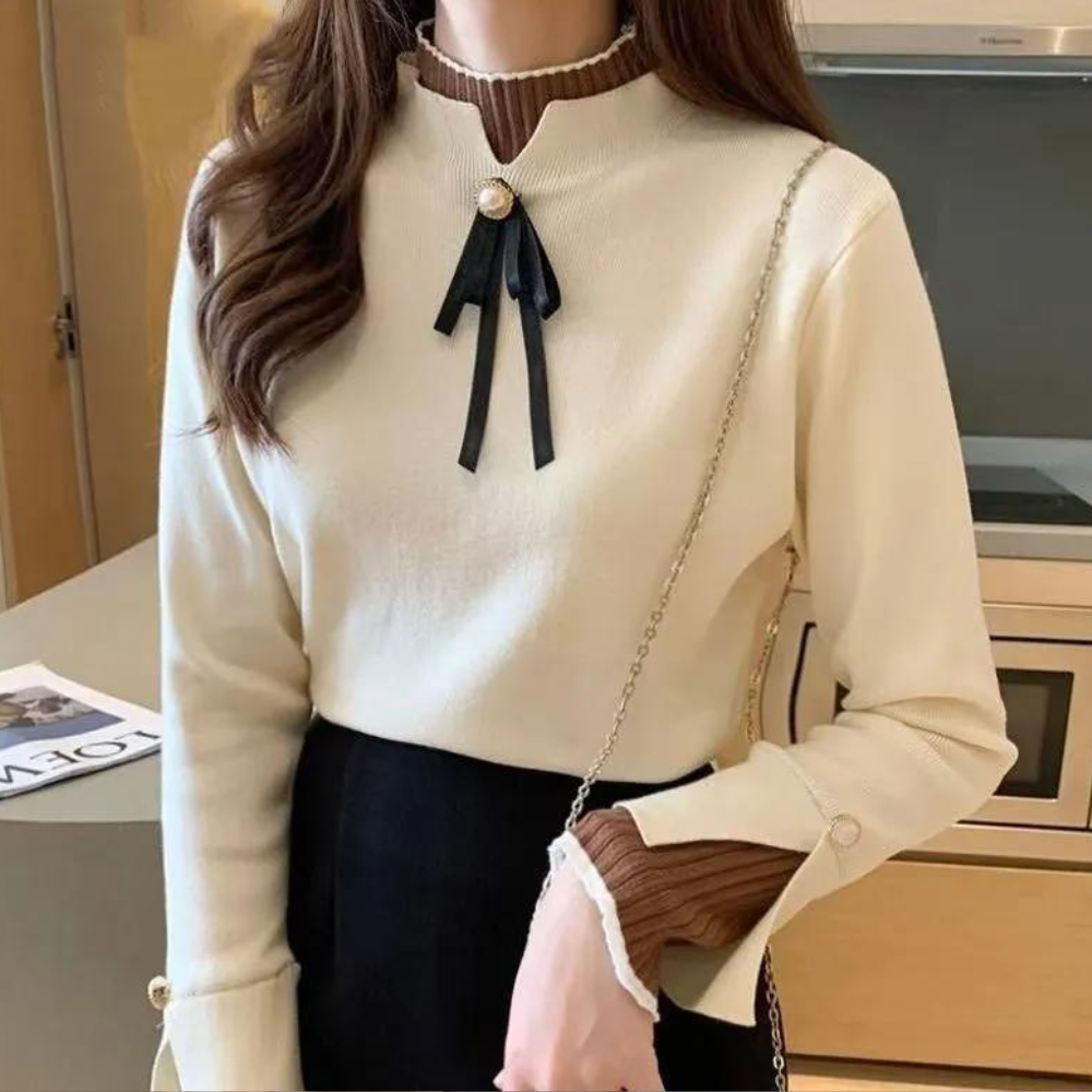 Women's Knit Jumper with Bow Detail - photo 5