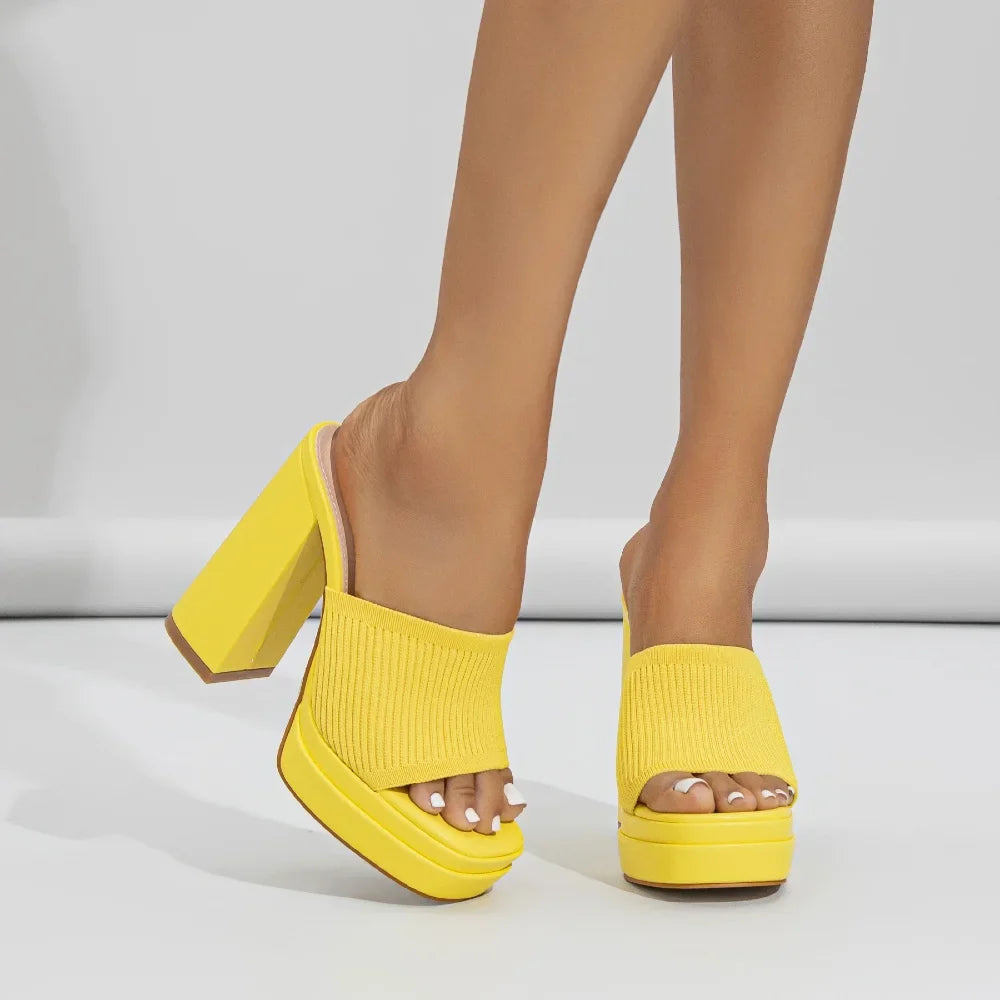 Women's Knit Platform Sandals with Open Toe - photo 10