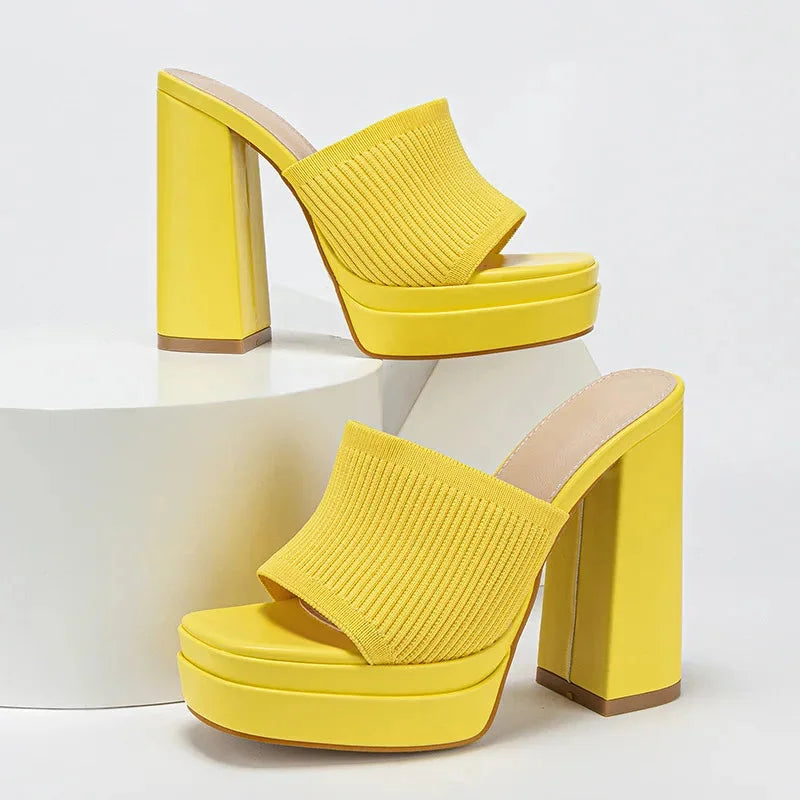 Women's Knit Platform Sandals with Open Toe - photo 11