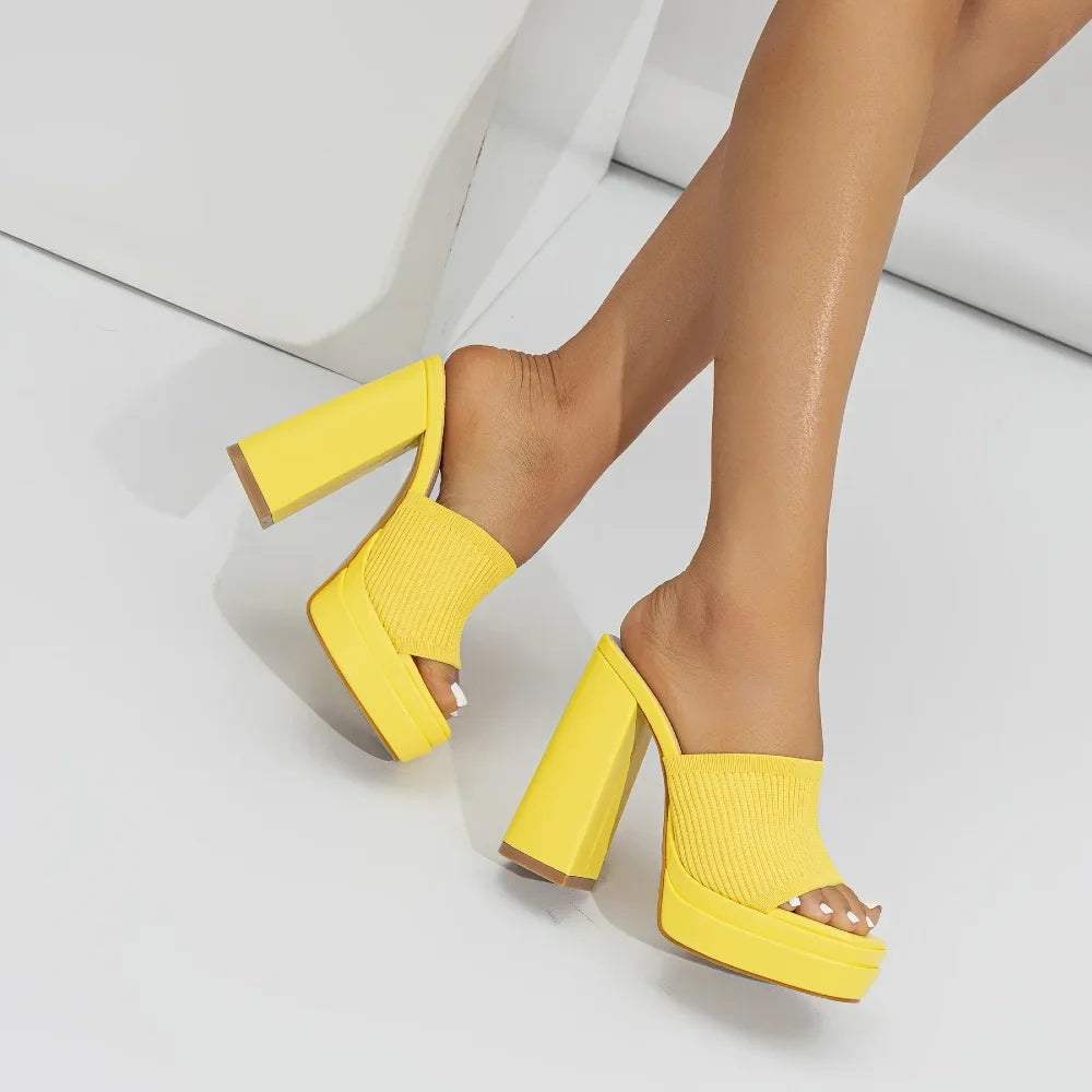 Women's Knit Platform Sandals with Open Toe - photo 12