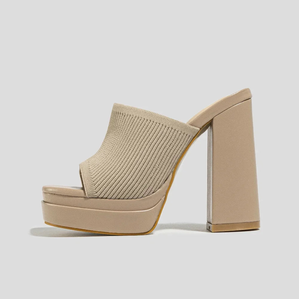 Women's Knit Platform Sandals with Open Toe - photo 2