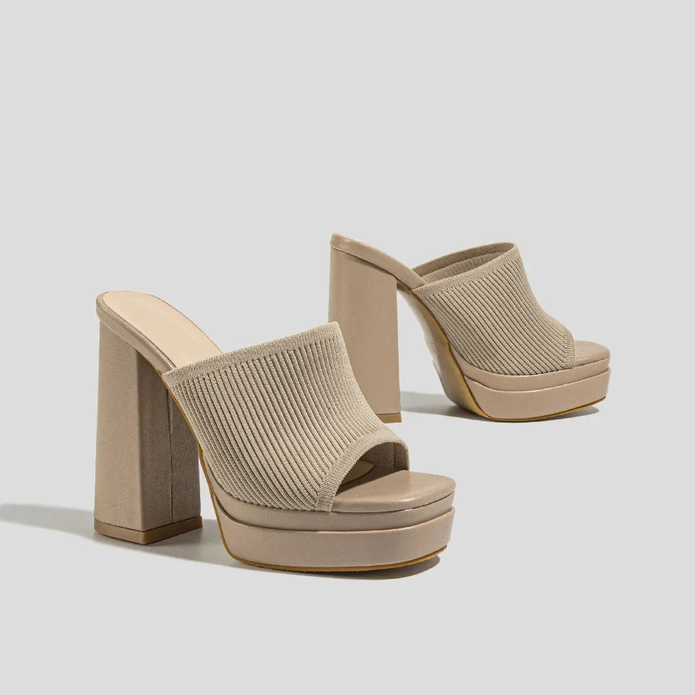 Women's Knit Platform Sandals with Open Toe - photo 4