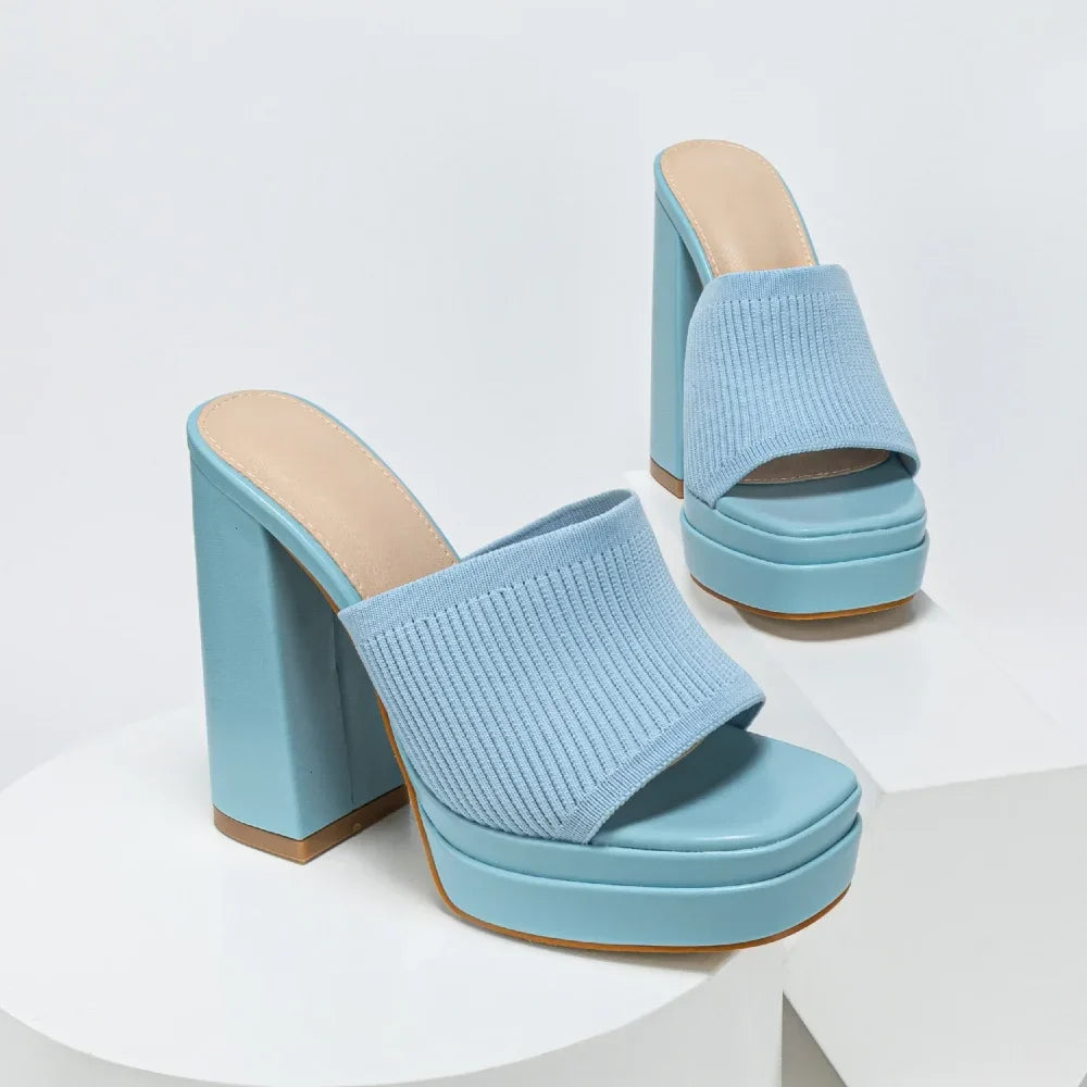 Women's Knit Platform Sandals with Open Toe - photo 7
