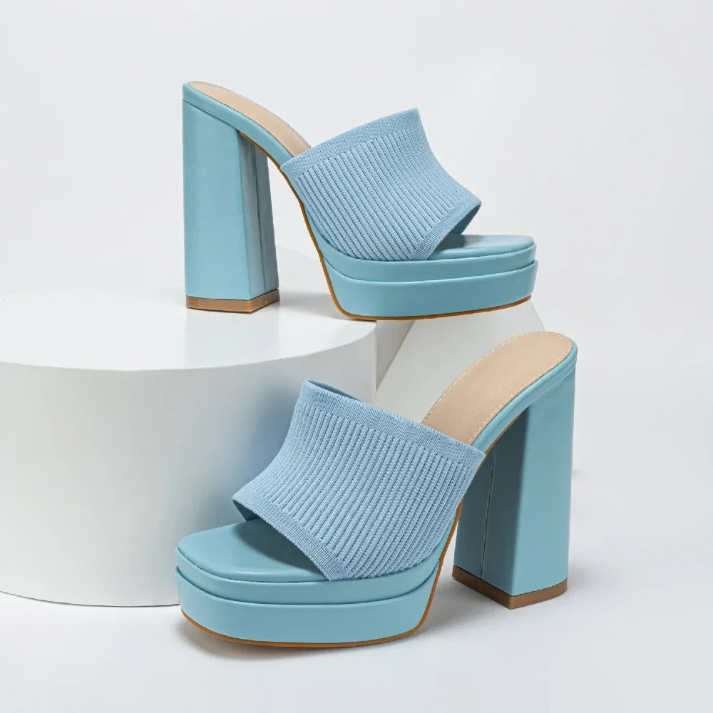 Women's Knit Platform Sandals with Open Toe - photo 9