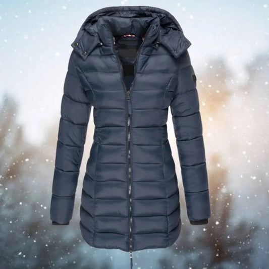 Women's Long Hooded Quilted Puffer Coat - photo 1