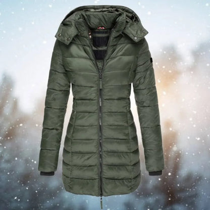 Women's Long Hooded Quilted Puffer Coat - photo 3