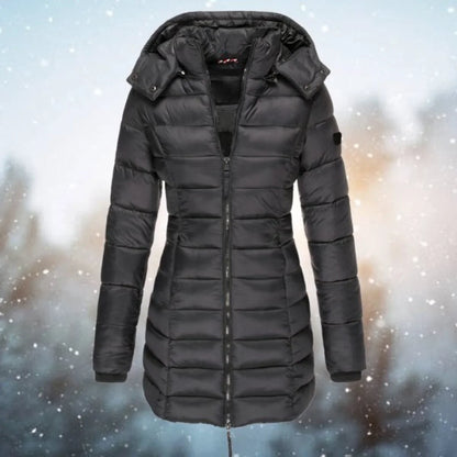 Women's Long Hooded Quilted Puffer Coat - photo 6