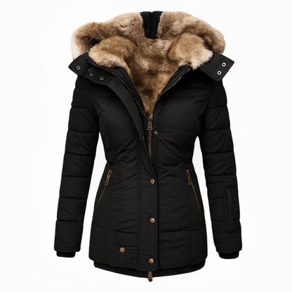 Women's Long Padded Coat with Zip Pockets - photo 1