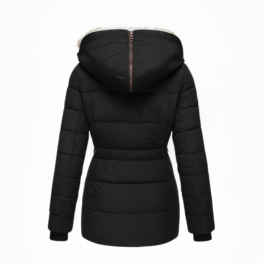 Women's Long Padded Coat with Zip Pockets - photo 3