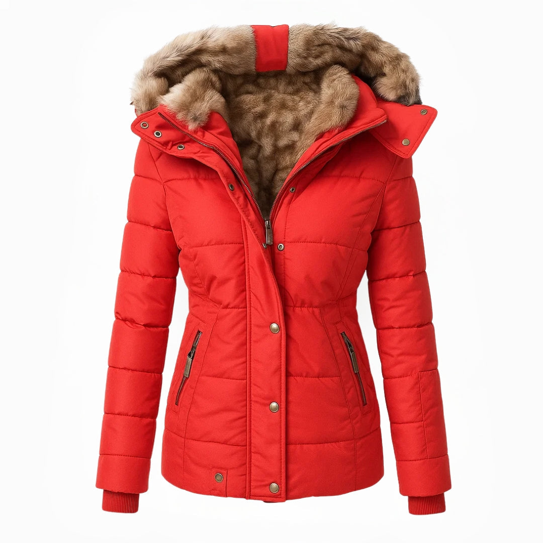 Women's Long Padded Coat with Zip Pockets - photo 4