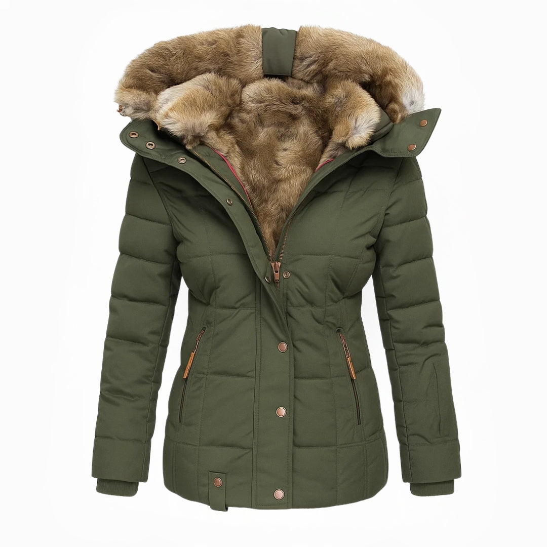 Women's Long Padded Coat with Zip Pockets - photo 5