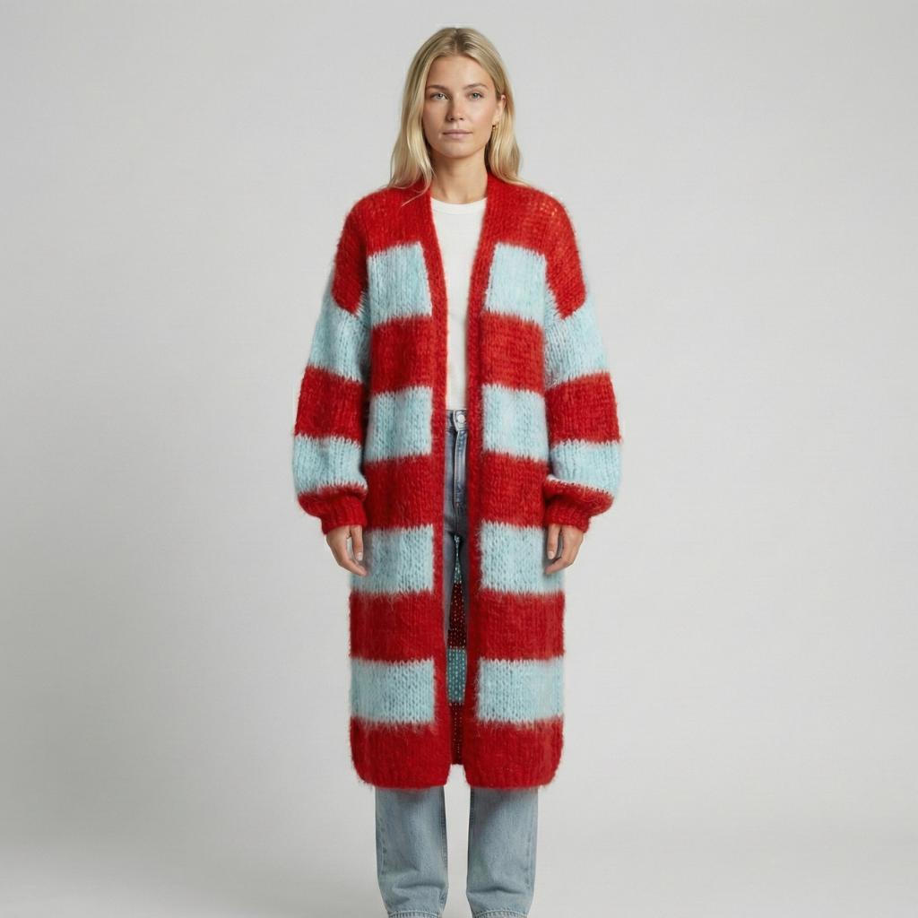 Women's Long Striped Cardigan - photo 1