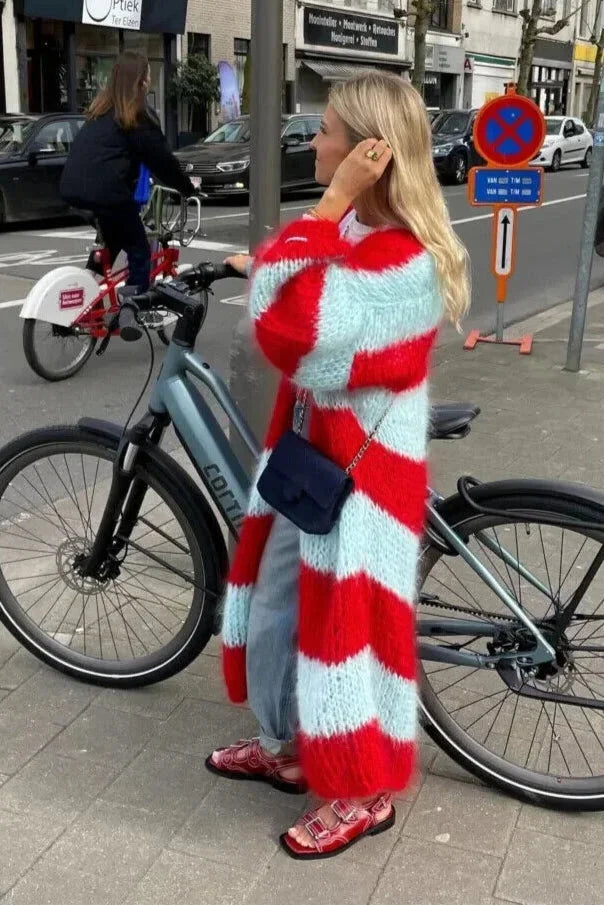 Women's Long Striped Cardigan - photo 2