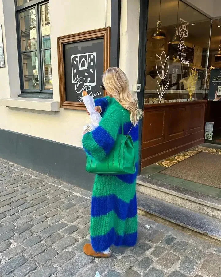 Women's Long Striped Cardigan - photo 6