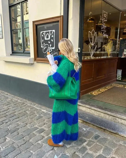 Women's Long Striped Cardigan - photo 6