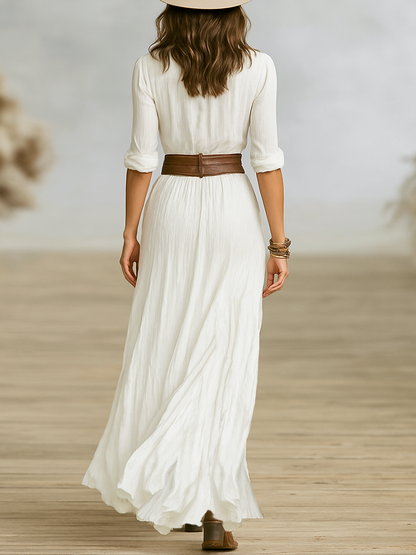 Women's Maxi Dress with Flowing Skirt