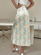 Women’s Midi Skirt with Abstract Print