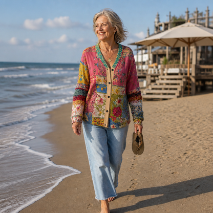 Women's Patchwork Print Cardigan - photo 2