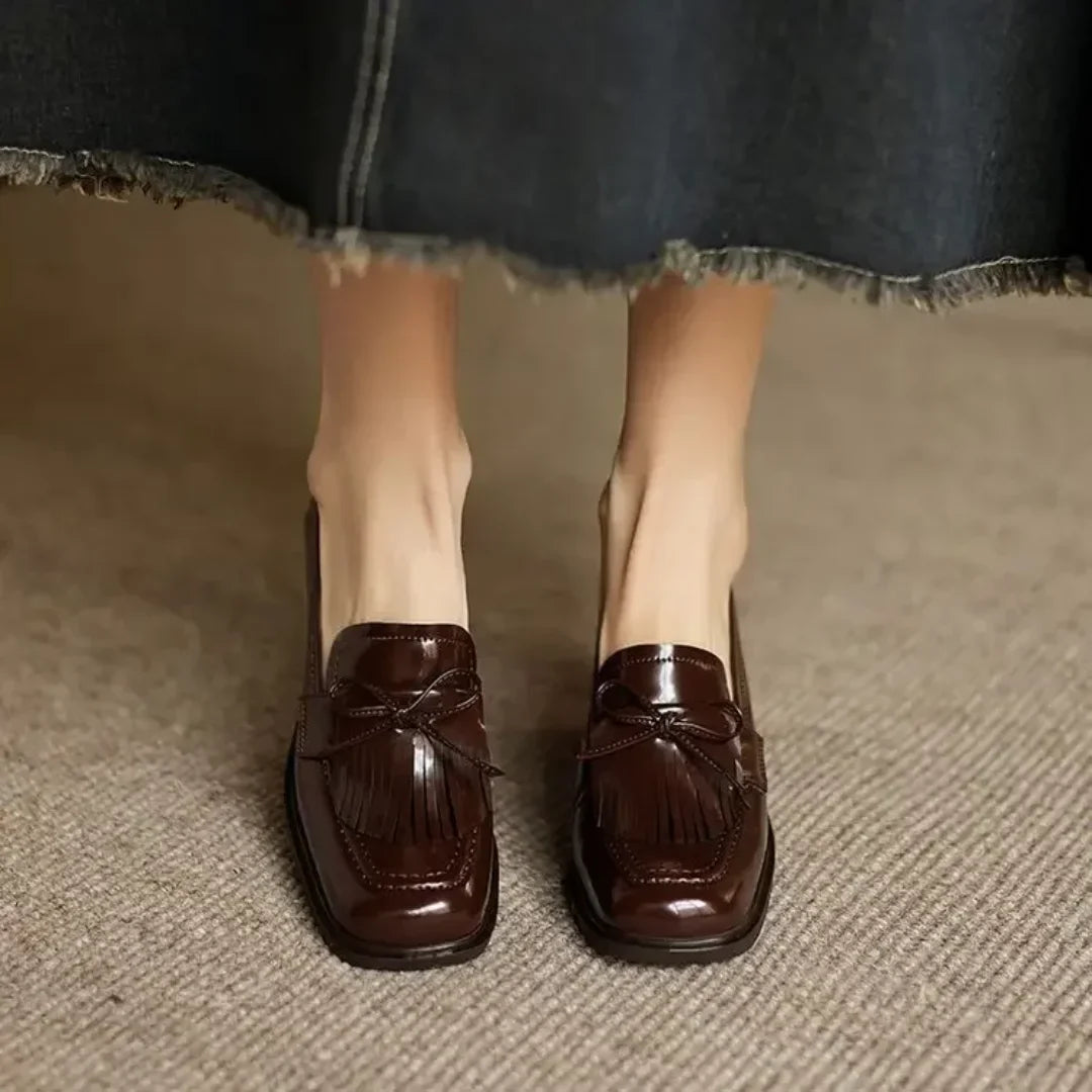 Women's Patent Loafer Pumps with Block Heel - photo 10