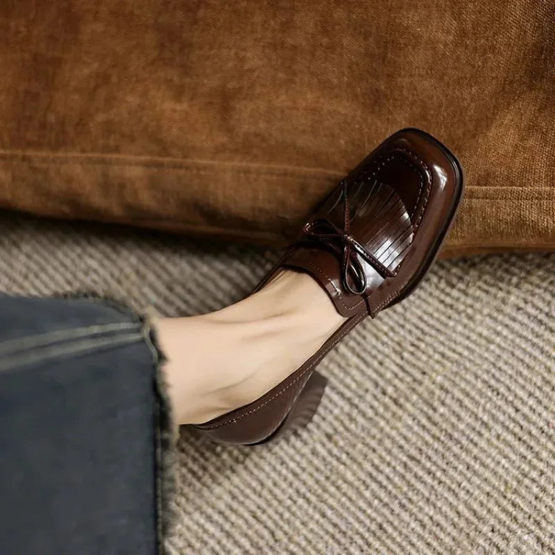 Women's Patent Loafer Pumps with Block Heel - photo 6