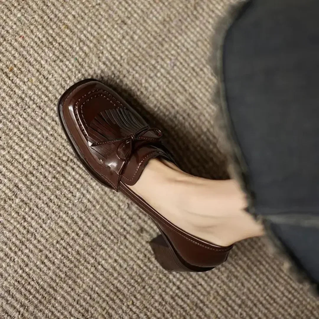 Women's Patent Loafer Pumps with Block Heel - photo 8
