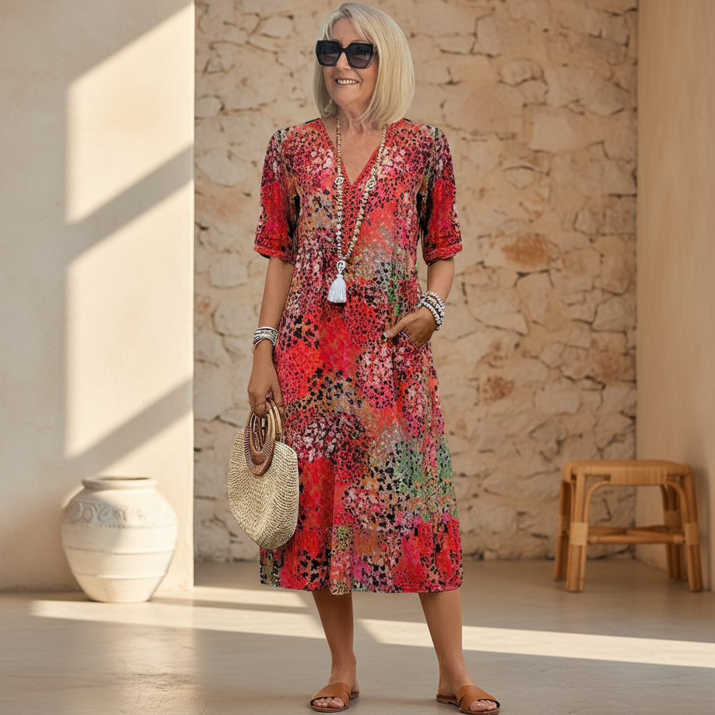 Women's Patterned Midi Dress - photo 1