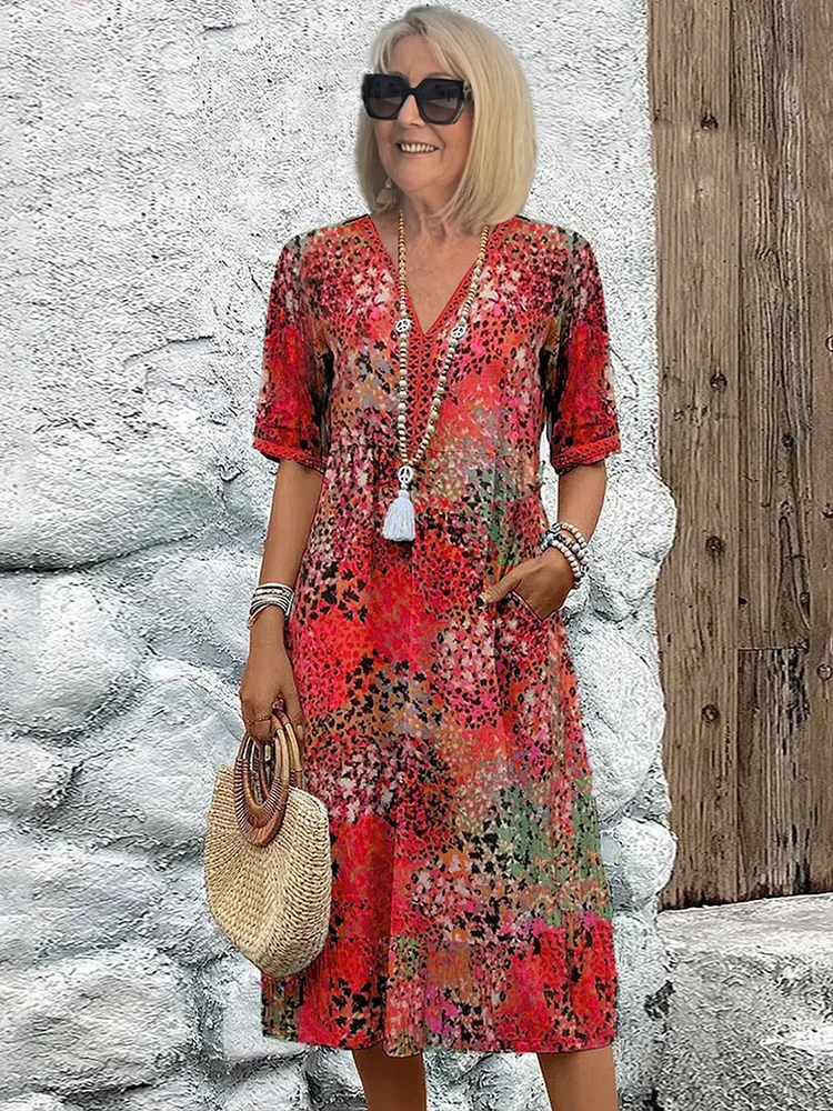 Women's Patterned Midi Dress - photo 2